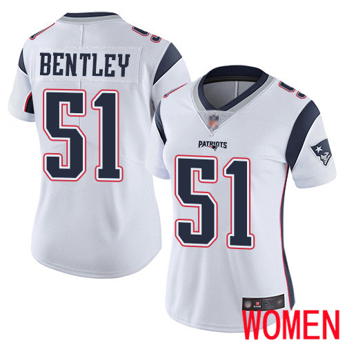New England Patriots Football #51 Vapor Limited White Women Ja Whaun Bentley Road NFL Jersey